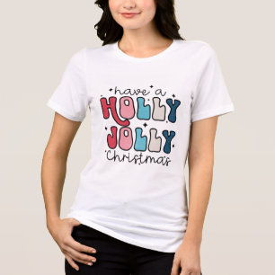 Camiseta natal, feliz e brilhante, feliz, moderno, típico