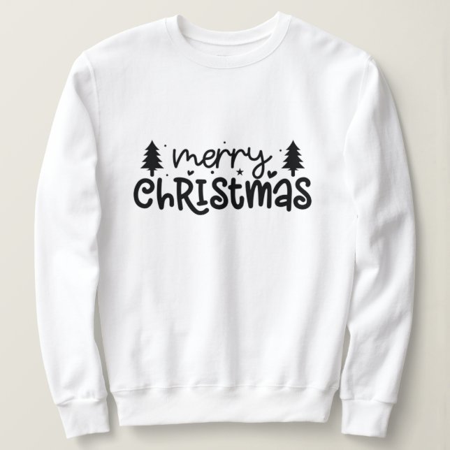 Camiseta natal, feliz e brilhante, feliz, moderno, típico (Frente do Design)