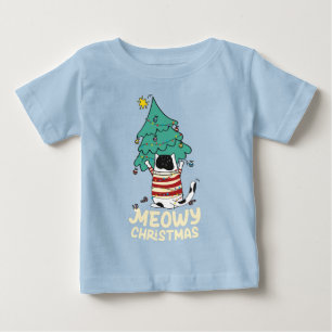 Camiseta Natal Feliz Meowy Amante de Gatos Divertido