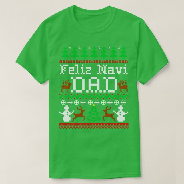 Camiseta Natal Feliz Navi Pai Feio Sweater (Frente do Design)