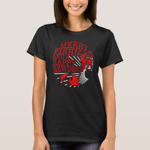 Camiseta Natal Feliz Peixesnatal Ano Novo Caçador de Veado 