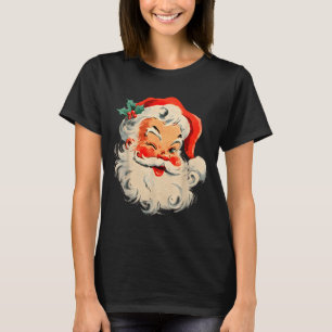 Camiseta Natal Feliz Vintage Retro Legal Papai Noel Rosto