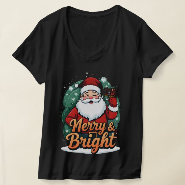 Camiseta Natal - "Felizes e Papais noeis Brilhantes" (Postura )