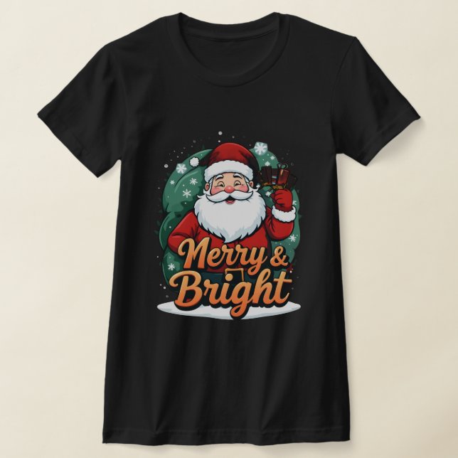 Camiseta Natal - "Felizes e Papais noeis Brilhantes" (Postura )