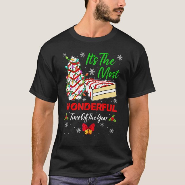 Camiseta Natal Férias Natal Bolo é o mais maravilhoso (Frente)
