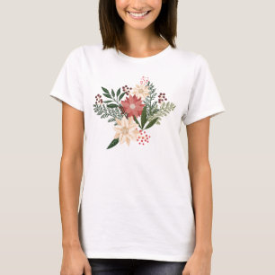 Camiseta natal festivo botânico de férias