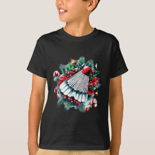 Camiseta Natal Festivo Para Amantes de Badminton, Natal