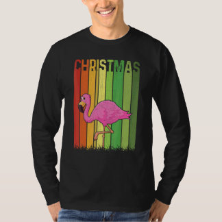 Camiseta Natal Flamingo Retro Fofo Grupo Correspondente Xma
