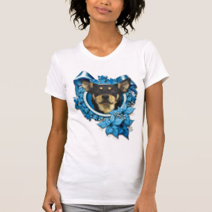 Camiseta Natal - floco de neve azul - Kelpie australiano