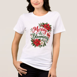 Camiseta Natal Floral Alegre e Florido