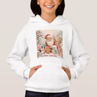 Camiseta Natal fofo com Papai Noel, Pinguim, Urso, Rena