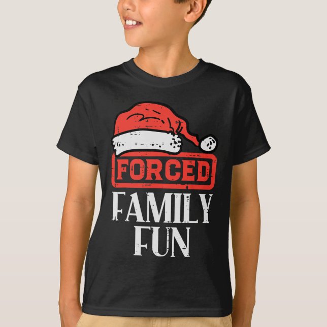 Camiseta Natal Forçado Família Divertida Engraçado Xmas Sar (Frente)