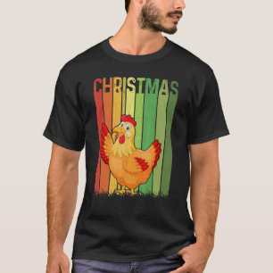 Camiseta Natal Frango Retro Fofo Grupo Correspondente Xmas