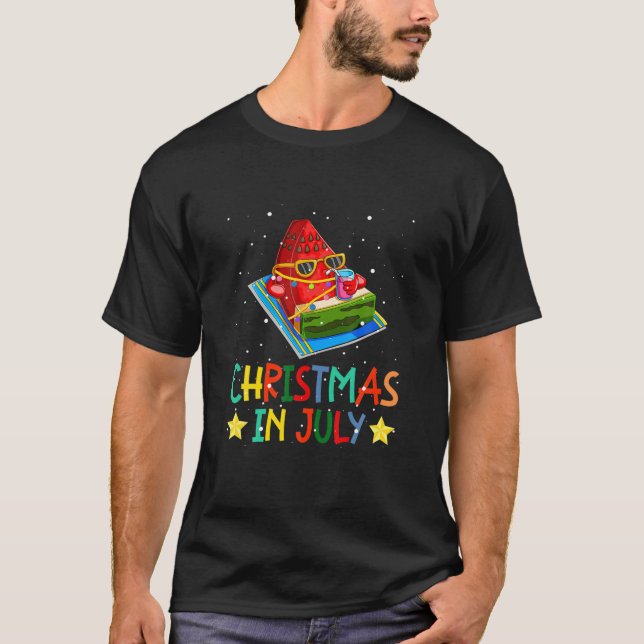 Camiseta Natal Funny Watermelon Em Julho (Frente)