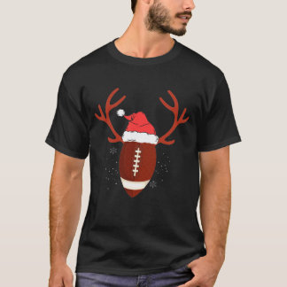Camiseta Natal Futebol Ball Santa Hat Reindeer Xmas