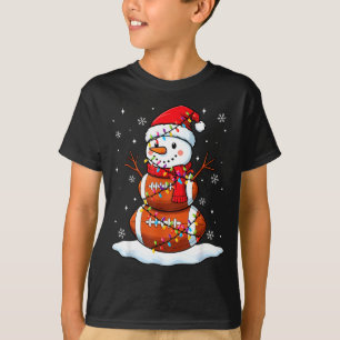 Camiseta Natal Futebol Boneco de Neve Crianças Futebol Nata