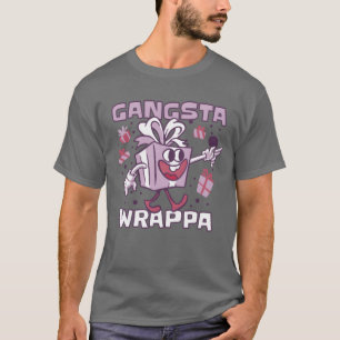 Camiseta Natal Gangsta Wrappa Natal Apresenta engraçado