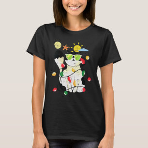 Camiseta Natal Gato Em Julho Legal Kitten Pet Summer Tropi