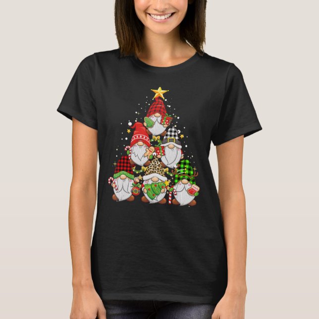 Camiseta Natal Gnome Family Pajamas Gnomas Tree Xmas (Frente)