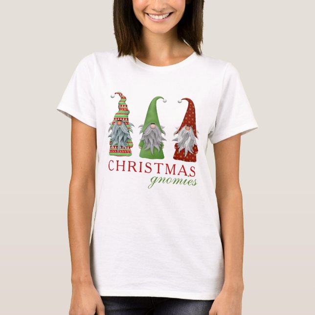 Camiseta Natal Gnomies Modern Holiday Gnomes (Frente)