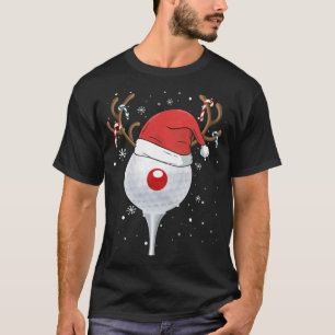 Camiseta Natal Goft Reindeer Funny Santa Hat Golf