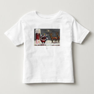 Camiseta Natal GreetingSanta e chaminé