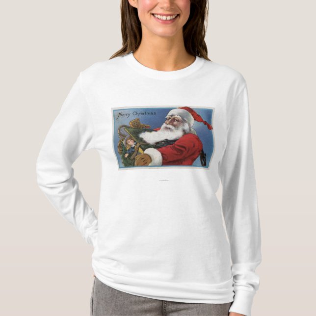 Camiseta Natal GreetingSanta e presentes (Frente)