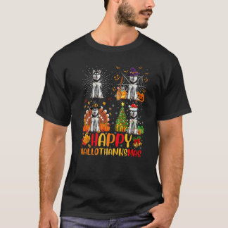 Camiseta Natal Halloween Engraçado Cão Husky Siberiano Hall