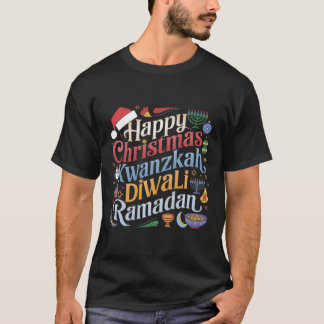 Camiseta Natal Hanukkah Kwanzaa Diwali Ramadan