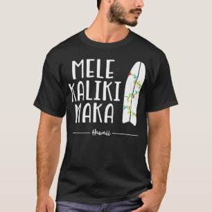 Camiseta Natal Havaiano Mele Kalikimaka Surfboard Hawa