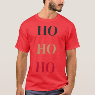 Camiseta Natal Ho Ho Typografia Ho Feriado de inverno