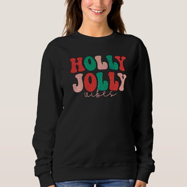 Camiseta Natal Holly Vibrações Alegres Groovy Retro Hippie  (Frente)