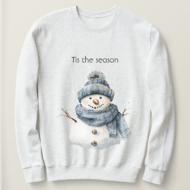 Camiseta Natal Homem de Neve Azul (Frente do Design)
