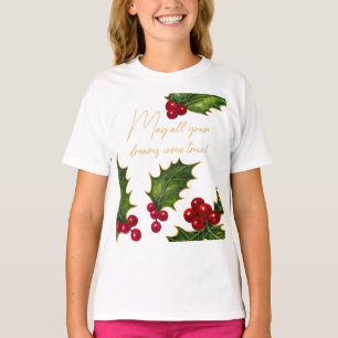 Camiseta Natal Infantil Vintage Holly
