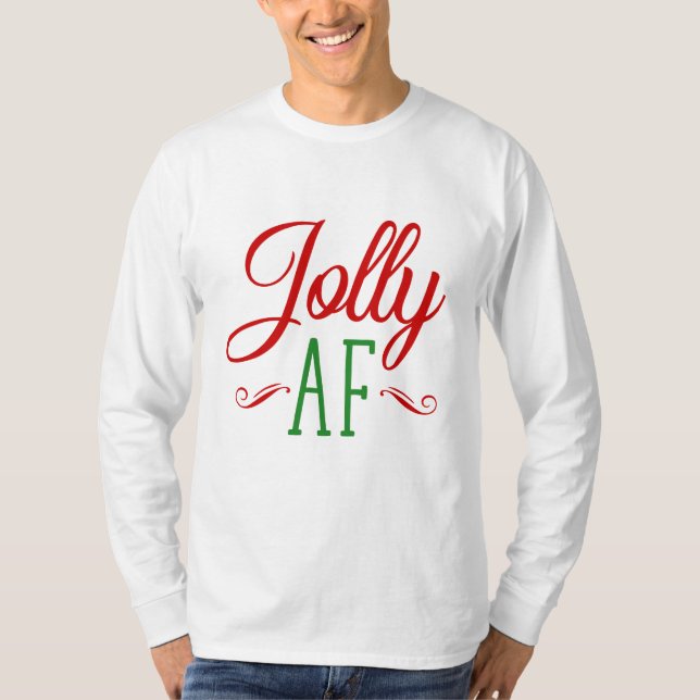 Camiseta Natal Jolly Como F***, Engraçado Xmas Presente (Frente)