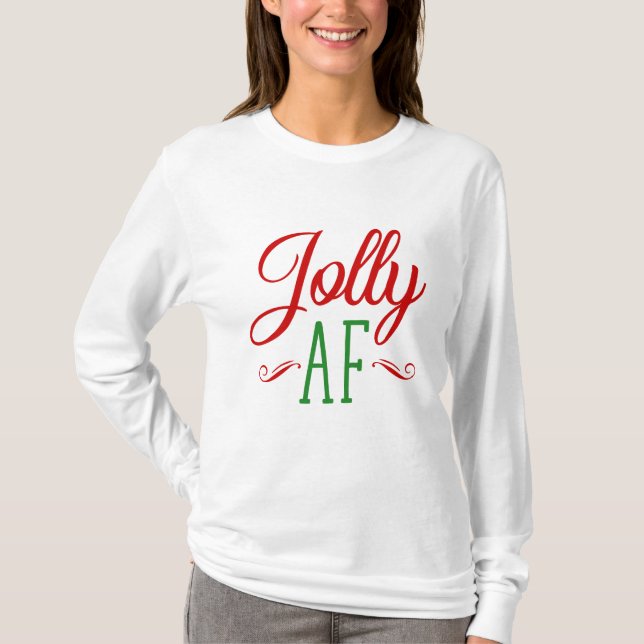 Camiseta Natal Jolly Como F***, Engraçado Xmas Presente (Frente)