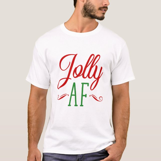 Camiseta Natal Jolly Como F***, Engraçado Xmas Presente (Frente)