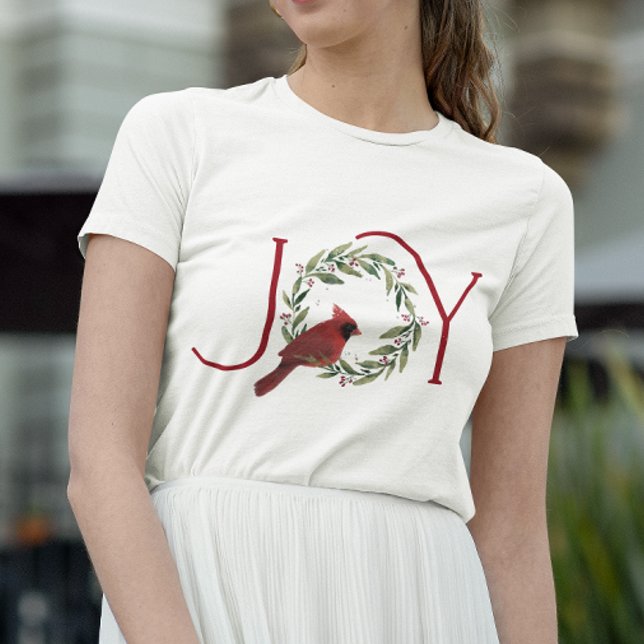 Camiseta Natal JOY Cardinal em Grinalda  (Criador carregado)