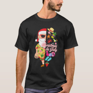 Camiseta Natal julho Papais noeis engraçados Verão Havaiana