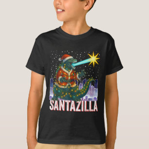 Camiseta Natal Kaiju Santazilla Monstro Japonês Dinossa