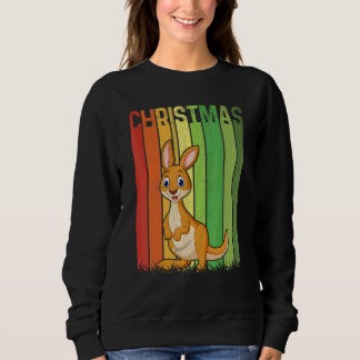 Camiseta Natal Kangaroo Retro Fofo Grupo Combinando Xmas 