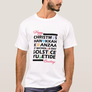 Camiseta Natal Kwanzaa Hanukkah Solstice Yuletide