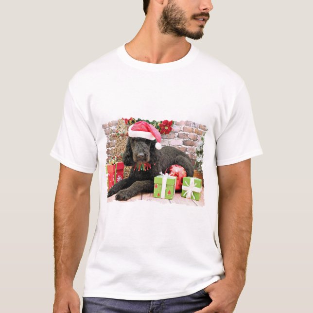 Camiseta Natal - LabraDoodle - Miller (Frente)