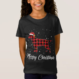 Camiseta Natal Labrador Retriever Red Xadrez Cachorro P
