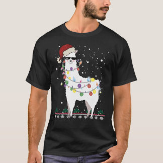 Camiseta Natal Llama - Árvore de Natal do Alpaca - T- Cláss