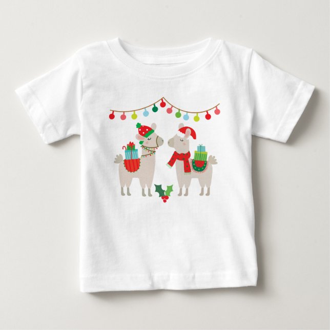 Camiseta Natal Llamas (Frente)