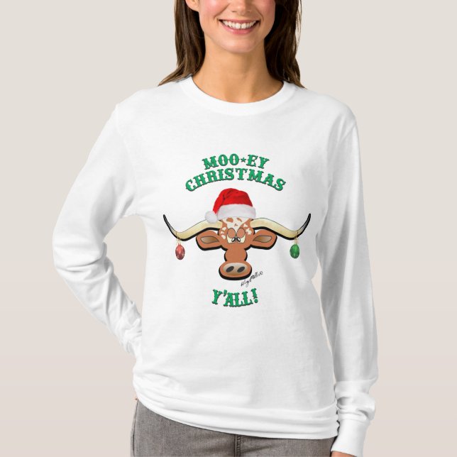 Camiseta Natal Longhorn Steer (Frente)
