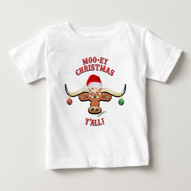 Camiseta Natal Longhorn Steer (Frente)