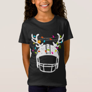 Camiseta Natal Luz Futebol Capacete Engraçado Xmas