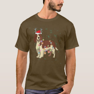 Camiseta Natal Luz Inglesa Springer Spanel Dog Chri